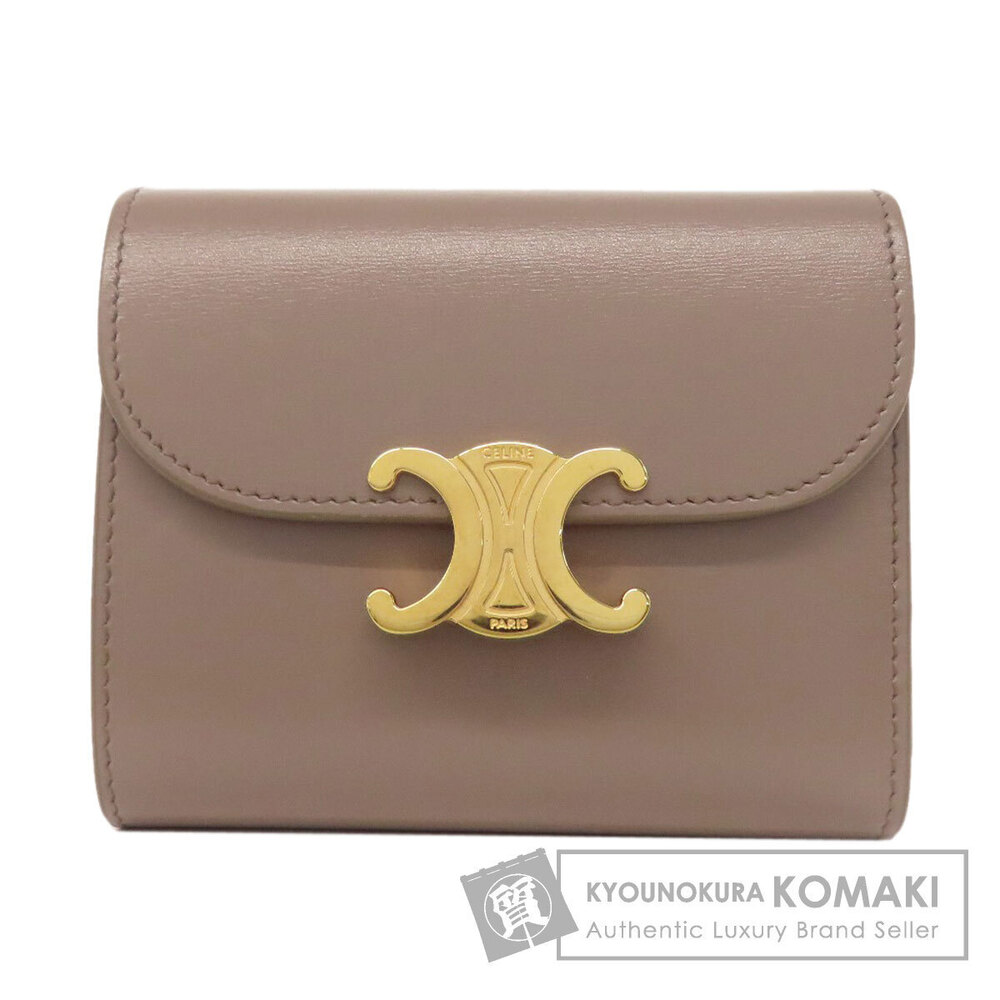 Celine Triomphe Flap Bifold Wallet Leather